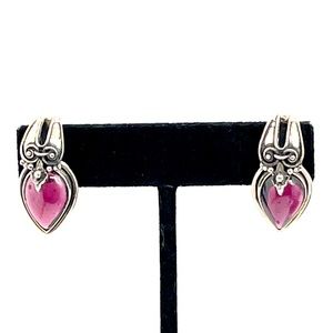 Stunning Heart Like Sterling Gemstone Earrings